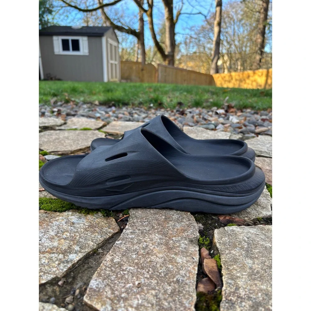 Hoka Men's Ora Recovery Slides Black‎ Slip On Comfort Athleisure Size 12